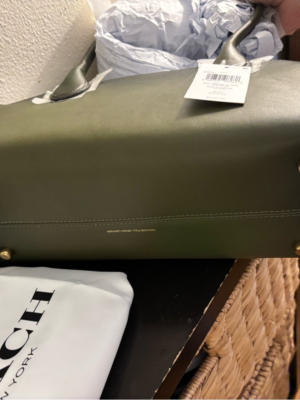 Authentic NWT Coach Empire Carryall 34 in Olive Green - Picture 3 of 8